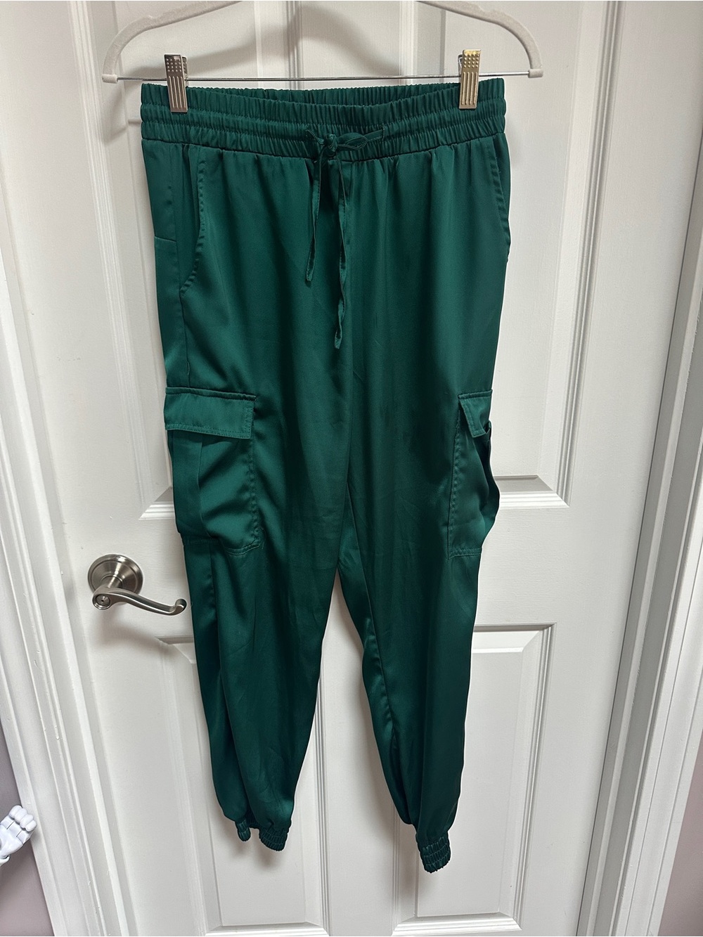 Elastic-Waist Cargo Jogger Pants - Green